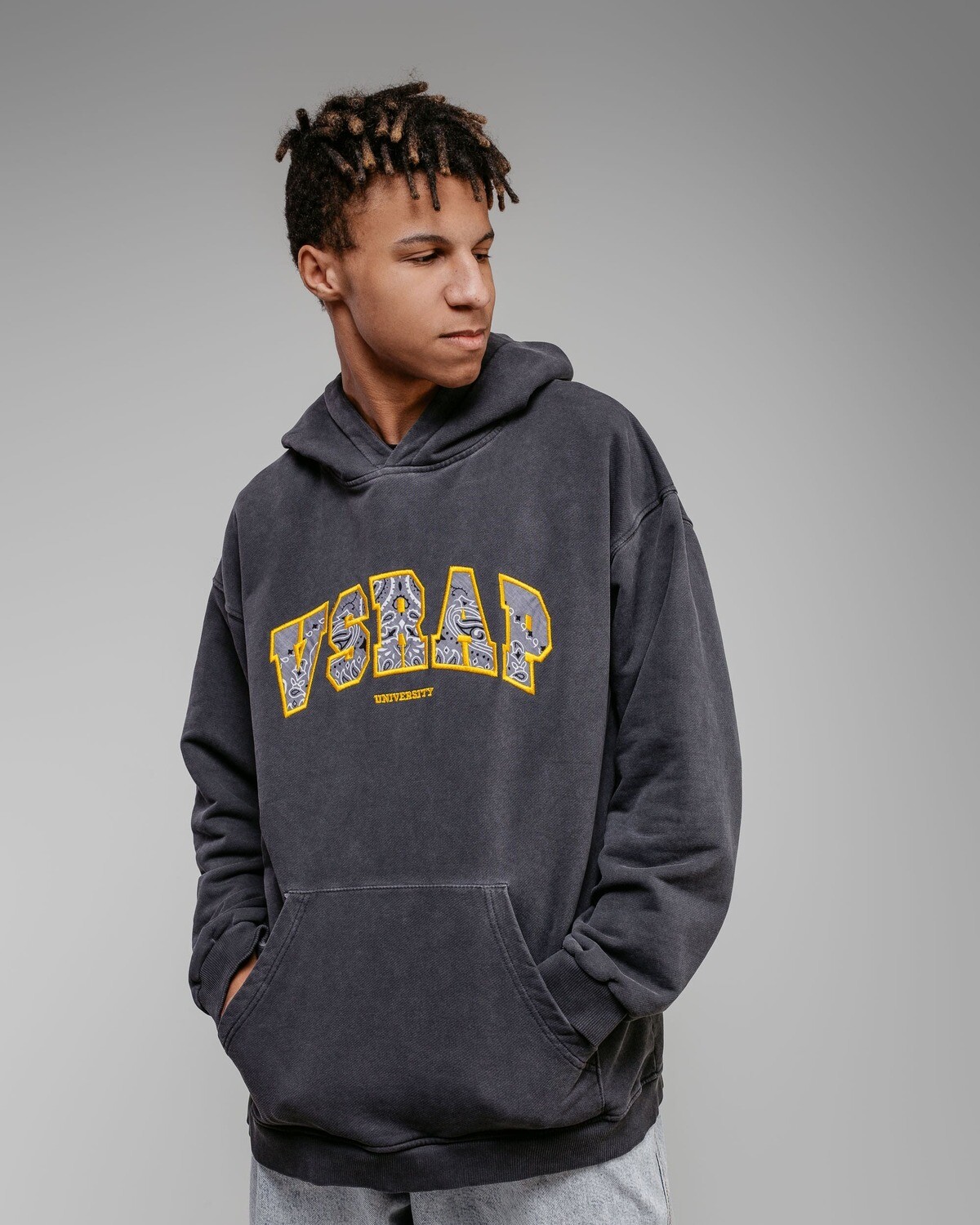 Худи "University" garment-dye yellow